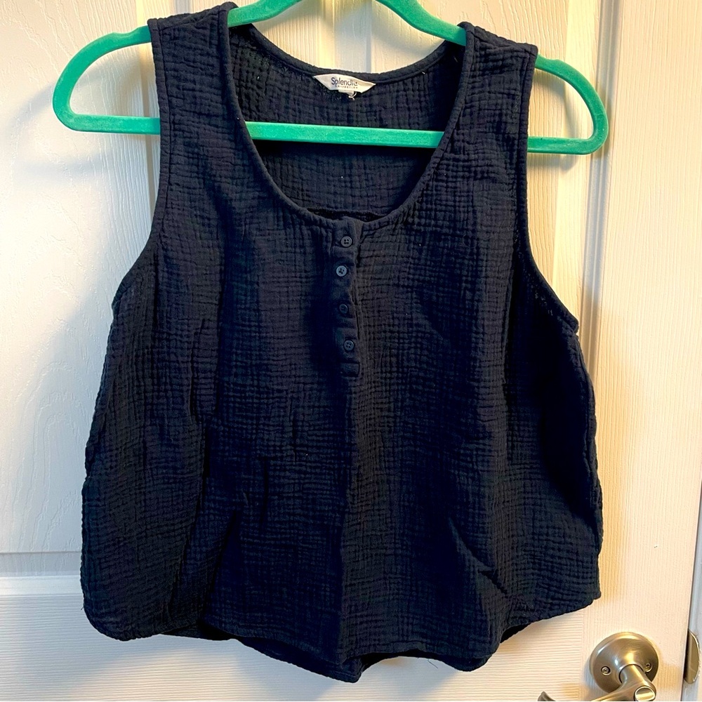 Spendid knit gauze tank.
